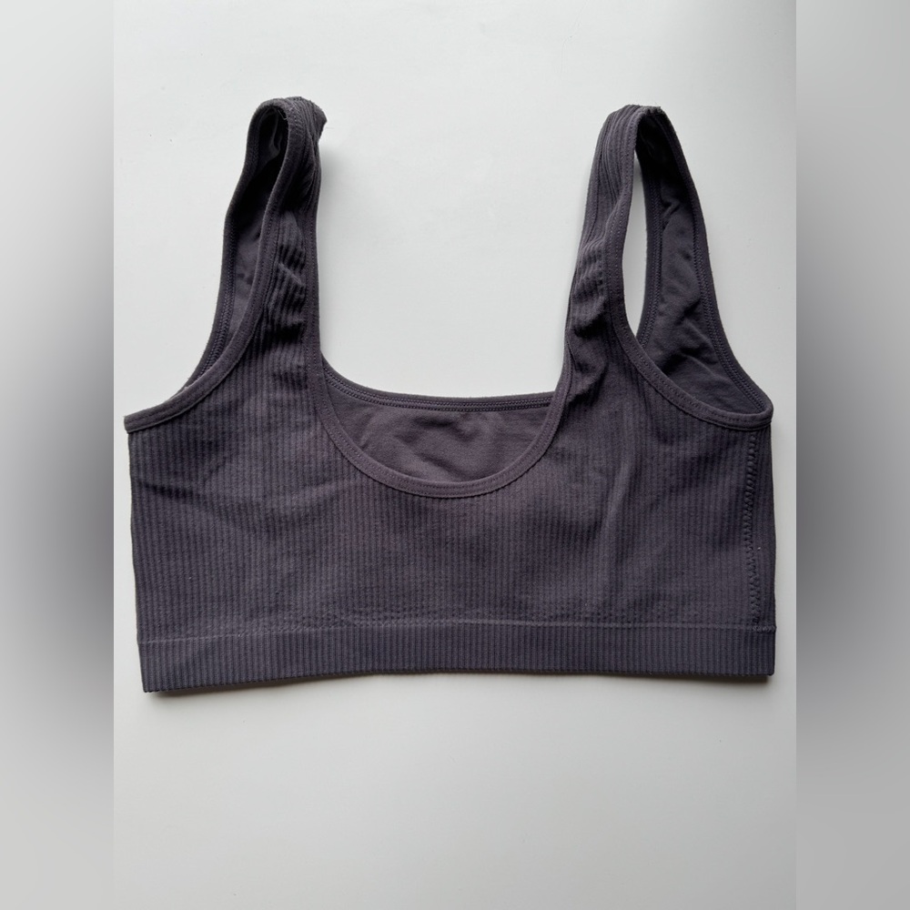 Garage Black Ribbed Sports Bra XS